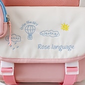 cheap Kids &amp; Teen Backpacks-Tween Girls Korean Style Backpack Set Cute Aesthetic School Bag with Tote Bag &amp; Pencil Case, Lightweight Large Capacity Bookbag for Middle School &amp; Travel