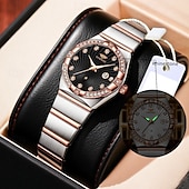 halpa Kvartsikellot-Uusi tyylikäs naisten ruusukultakotelo kvartsikello ipx7 vedenkestävyys ja luminous kalenterinäyttö rannekello arkielämään matkalle ystävänpäivälahja naisille