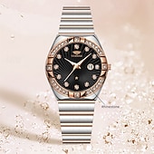 halpa Kvartsikellot-Uusi tyylikäs naisten ruusukultakotelo kvartsikello ipx7 vedenkestävyys ja luminous kalenterinäyttö rannekello arkielämään matkalle ystävänpäivälahja naisille