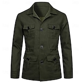 economico Capispalla Elite da Uomo-Per uomo Giacca Leggera Blazer 100% lino Scuola Formale Vacanza Elegante Vintage Estate Primavera Lino Tinta unica Tasca Delicato sulla Pelle Comodo Monopetto Un Bottone Bottone frontale Giacca