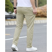 economico Chino-Per uomo Pantaloni Chinos Tasca Elastico in vita Coulisse Semplice Comodità Formale Feste Lavoro Moda Stile Classico Nero Verde chiaro Micro-elastico