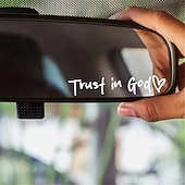 cheap Wall Stickers-4pcs Trust in God Car Rearview Mirror Sticker, Car Rearview Mirror Decal, Inspirational Vinyl Sticker, Ideal Christian Gift, Jesus Faith Letter Decals for Car Interior