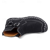 billiga Stövlar-Herr retro läderstövlar med spänne, bekväma loafers för vardagliga utflykter, bilkörning och höstmode