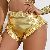 preiswerte Unterteile-Retro Vintage 1980er Glänzend Metallisch Shorts Hotpants Disco Einfarbig Kostüm Damen Karnevalskostüm Karneval Club Pride Parade Pride-Monat Erwachsene Shorts