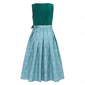 levne Dirndl-Pivo Oktoberfest Oktoberfest Šaty Dámské šaty Trachtenkleader Oktoberfest / pivo Bavorský Wiesn Louky Dámské Karneval Párty Pivní festival Tradiční Styl Tkanina Šaty Zástěra Bez halenky