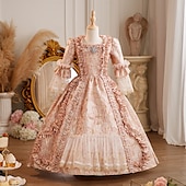 levne Šaty-Steampunk Princeznovské ozdobný Maxi Kostým na Večírek Doplňky Zvonové Balet Kráska Mašle Retro Plesové šaty Obepínací Dívčí Královský Vánoce předvečer Všech svatých Karneval Plesová maškaráda