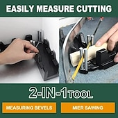 お買い得  家庭の改善-2 in 1 マイター測定カッティングツール、精密角度ファインダーとカッター、スケール付き、正確なマイタージョイント、木工やフレーミングプロジェクトに最適