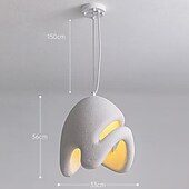 voordelige Hanglampen-Kroonluchter in Wabi-Sabi-stijl voor de eetkamer, witte plafondlamp voor keukeneiland, eetkamer, slaapkamer, grote hanglamp met een diameter van 150 cm, binnenin in hoogte verstelbaar