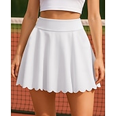 abordables Faldas y Skorts para Mujeres-Mujer Color sólido Falda de tenis Bolsillo Reductor del Sudor Dispersor de humedad Transpirable Tenis Golf pepinillo Blanco Morado Ropa de tenis