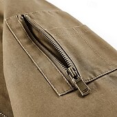 preiswerte Herrenjacken &amp; Herrenmäntel-Herren Bomberjacke Freizeitjacke Urlaub Täglich Tasche Frühling Herbst Einfach Mode Klassisch Revers Regulär Schwarz Kamel Armeegrün Beige Jacken