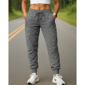 billiga Löparbyxor och tights-Dam Joggingbyxor Träningsbyxor Ficka Snörning Hög midja Underdelar Fritids- Gym Träningspass Snabb tork Fuktabsorberande Andningsfunktion Gymträning Utomhus Löpning Normal Sportkläder Sportkläder