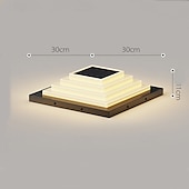 billige Postlys-utendørs solor stolpelampe ip65 vanntett lyktestolpelysarmatur svart aluminium 60 cm utendørs stolpelampe for innkjørsel bakgård terrasse hage