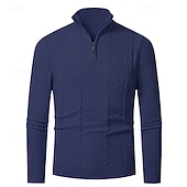 preiswerte Herrenpullover-Herren Pullover Pullover mit Viertelreißverschluss Strickpullover Zopfmuster Stricken Normale Oberteile Gestrickt Einfach Viertelreißverschluss Mode Lässig Urlaub Alltagskleidung Bekleidung Herbst