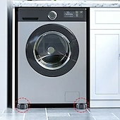 cheap Bathroom Gadgets-4 Pcs Height Adjustable Washing Machine Stand Anti Slip Furniture Base Riser Pads Shock Absorbing Feet for Refrigerator Washer Dryer Leveling Support Heavy Duty Stabilizer