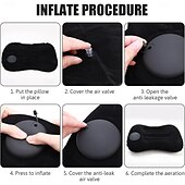 abordables Equipo de Camping-cojín de playa inflable &amp;Almohada de camping: almohada de viaje portátil con tejido polar coral, diseño sin relleno para playa, oficina y hogar - azul verdoso &amp;Limpieza de puntos negros, solo asientos