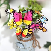 Недорогие Садовый декор-10 шт. большой бабочка садовый двор кашпо красочные водонепроницаемые 3d бабочка колышки decoracion наружный декор для вечеринки сад украшения