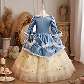 levne Šaty-Rokoko Princeznovské Maxi Plesové šaty Zvonové Princeznovské Kráska Mašle Retro Plesové šaty Obepínací Maškarní kostým Dívčí Královský Vánoce předvečer Všech svatých Karneval Plesová maškaráda