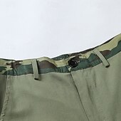 preiswerte Draussen-Herren Cargo-Shorts Shorts Sommershorts Patchwork Mehrere Taschen Tarnung Komfort tragbar Knielang Outdoor Sport Täglich Mode Lässig Schwarz Armeegrün