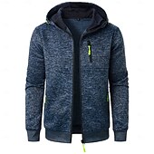 economico felpe con cappuccio da uomo di base-Per uomo Felpa con cappuccio Maglia Felpa con cappuccio a zip intera Nero Vino Blu marino Blu Arancione Con Cappuccio Semplice Tasca Sport &amp; Outdoor Quotidiano Abbigliamento casual alla moda