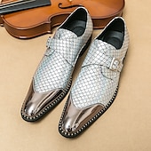 economico Formale-Scarpe da uomo con fibbia in oro metallizzato e cinturino alla caviglia – scarpe eleganti da festa con dettagli borchiati per eventi alla moda