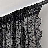 cheap Curtains &amp; Drapes-Curtain Drapes French Vintage Lace Sheer Curtains - Decorative Privacy Drapes for Living Room &amp; Bedroom, Room Divider