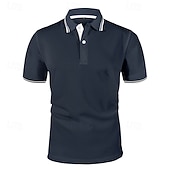  Herren Waffel-Poloshirts Polohemd aus Eisseide-Seersucker Lässig Arbeit Revers Kurzarm Basic Modern Texture Jacquard Knöpfe Sommer Normale Passform Weiß Waffel-Poloshirts