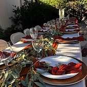 abordables Ustensiles et gadgets de cuisine-Lot de 10 serviettes en polyester de couleur unie, serviettes de table rectangulaires tissées de 20 x 20 pouces avec bordure élégante, parfaites pour la décoration de table de Noël, de vacances, de