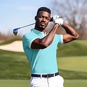  Homens Pólo Camisa de golfe Casual Esportes Clássico Manga Curta Básico Côr Sólida Tecido Frente do botão Verão Primavera Normal Verde Leite Preto Branco Amarelo Azul Marinha Pólo