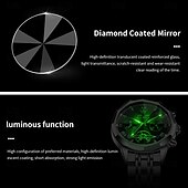 abordables Relojes mecánicos-OLEVS Hombre Relojes Mecánico Al Aire Libre Moda Reloj Casual Reloj de Muñeca Cuerda Automática Pantalla de fase lunar Luminoso Calendario perpetuo Acero Reloj