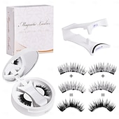 abordables Soins Personnels &amp; Santé-Cils magnétiques souples, boîte tout-en-un, kit de cils magnétiques réutilisables avec applicateur, aspect naturel, cils de chat légers, poils duveteux, faux cils doux pour un usage quotidien, outils
