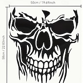 olcso Autómatricák-2 db nagy koponyás autómatrica - 58x50cm vízálló &amp;karcálló vinil matricák oldalsó tükrökre, ablakokra, lökhárítókra - tökéletesek halloweenre &amp;karácsonyi dekoráció tartós polietilén anyagból