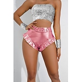 preiswerte Unterteile-Retro Vintage 1980er Glänzend Metallisch Shorts Hotpants Disco Einfarbig Kostüm Damen Karnevalskostüm Karneval Club Pride Parade Pride-Monat Erwachsene Shorts