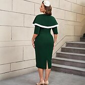 levne Šaty-Retro 50. léta 60. léta Polední Koktejlky Šaty na tužky Dámské Vánoce Formální Párty a večer Retro tematická párty Dospělé Šaty Celý rok