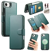 رخيصةأون جرابات آيفون-هاتف غطاء من أجل Apple AirTag ايفون 16 برو ماكس بلس iPhone 15 14 Pro Max Plus آيفون 13 برو ماكس حالة الامتزاز المغناطيسي حافظة بطاقة المحفظة غطاء الوجه مع حامل انفصال دعم الشحن اللاسلكي