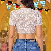 billige Bluser-Oktoberfest Blonde Beskåret Dirndl bluse Hushjelp bayerske Tysk München Enger Dame Karneval Fest Tradisjonell stil klut