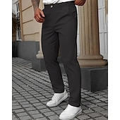 abordables Delgado-Hombre pantalones de traje Pantalones Chinos Bolsillo Botones Plano Comodidad Formal Fiesta Trabajo Moda Estilo clásico Negro Blanco Microelástico