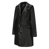 cheap Winter Coats-Women&#039;s Coat Comfortable Buttons Fashion Street Style Plain Outdoor Casual Daily Long Turndown Regular Fit Long Sleeve Outerwear Black Burgundy Camel Fall Winter