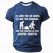 tanie Zabavne koszulki męskie-Męskie Zabawny slang Niemiecki Podkoszulek Krótki rękaw Podkoszulek Druk 3D Półgolf Koszula Moda Codzienny Podstawowy Ulica Codzienny Czarny Czerwony Niebieski Lato Wiosna Na każdy sezon Odzież S M L