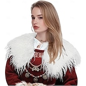 preiswerte Umhänge &amp; Mäntel-Retro Vintage Mittelalterlich Renaissance Umhang Schals Kunstpelzkostüm Krieger Wikinger Damen Vikinger Halloween Karneval Leistung Party LARP Erwachsene Schal