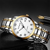 levne Quartz hodinky-Dámské Muži děti Křemenný Luxus Velký ciferník Módní Obchodní Svítící Kalendář VODĚODOLNÝ Pásek z nerezové oceli Hodinky