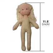 baratos Bonecas-Boneca Waldorf feita à mão para bebês meninas com conjuntos de roupas - boneca de pelúcia macia de 11,8 polegadas para crianças pequenas, presente de Natal ideal para crianças