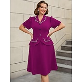 tanie Sukienki-Retro / vintage Lata 50. Rockabilly Południe Sukienka z linii Rozkloszowana sukienka Puszysta Krój A Damskie Formalny Biuro / praca Impreza w stylu retro Dla dorosłych Sukienka Wiosna i lato