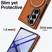 halpa Samsung-kotelot-puhelin Etui Käyttötarkoitus Samsung Galaxy Z-taitto 7 Z Taita 6 Z Fold 5 Z Fold 4 Z Fold 3 Lompakkokorttikotelo Tukee langatonta latausta Tukijalka Iskunkestävä Retro TPU PU-nahka