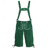 voordelige Heren-Oktoberfest Lederhosen Hemd Alpine Hoed Bavarian Duits Weiden Voor heren Carnaval Feest Bierfestival Doek in traditionele stijl Blouse Short Outfits