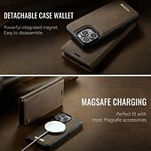 cheap iPhone Cases-Phone Case For iPhone 16 iPhone 15 iPhone 14 13 12 11 Pro Max Plus Flip Cover Detachable Magnetic Support Wireless Charging TPU PU Leather