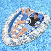 cheap Kiddie Pools-1pc Heart-Shaped Inflatable Pool Lounger with Cushion &amp; Cup Holder - Durable PVC Waterproof Floating Bed for Summer Beach &amp; Pool Parties Hydroponic Systems and Water Entertainment Relaxation