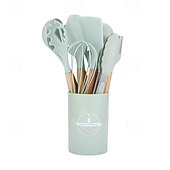 cheap Kitchen Utensils &amp; Gadgets-12-Piece Silicone Kitchen Utensil Set, Non-Stick Cooking Tools Including Spatula, Turner, Tongs, and Whisk, Heat Resistant Silicone Cooking Utensils for Baking and Stirring