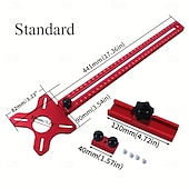 abordables Bricolage-Fraiseuse à bois multifonctionnelle 3 en 1 avec pince en aluminium - outil de coupe et de fraisage circulaire de précision avec support de rainure réglable, base rouge et rail en acrylique transparent