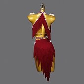 abordables Tenues de danse latine-Robe de danse latine à strass et pompons pour femmes, tenue de scène sans manches pour salsa et rumba