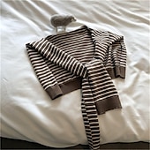 billige Sjal og omslag til kvinner-Dame Skjerf for kvinner Gate Daglig Stevnemøte Svart Hvit Brun Skjerf Stripe